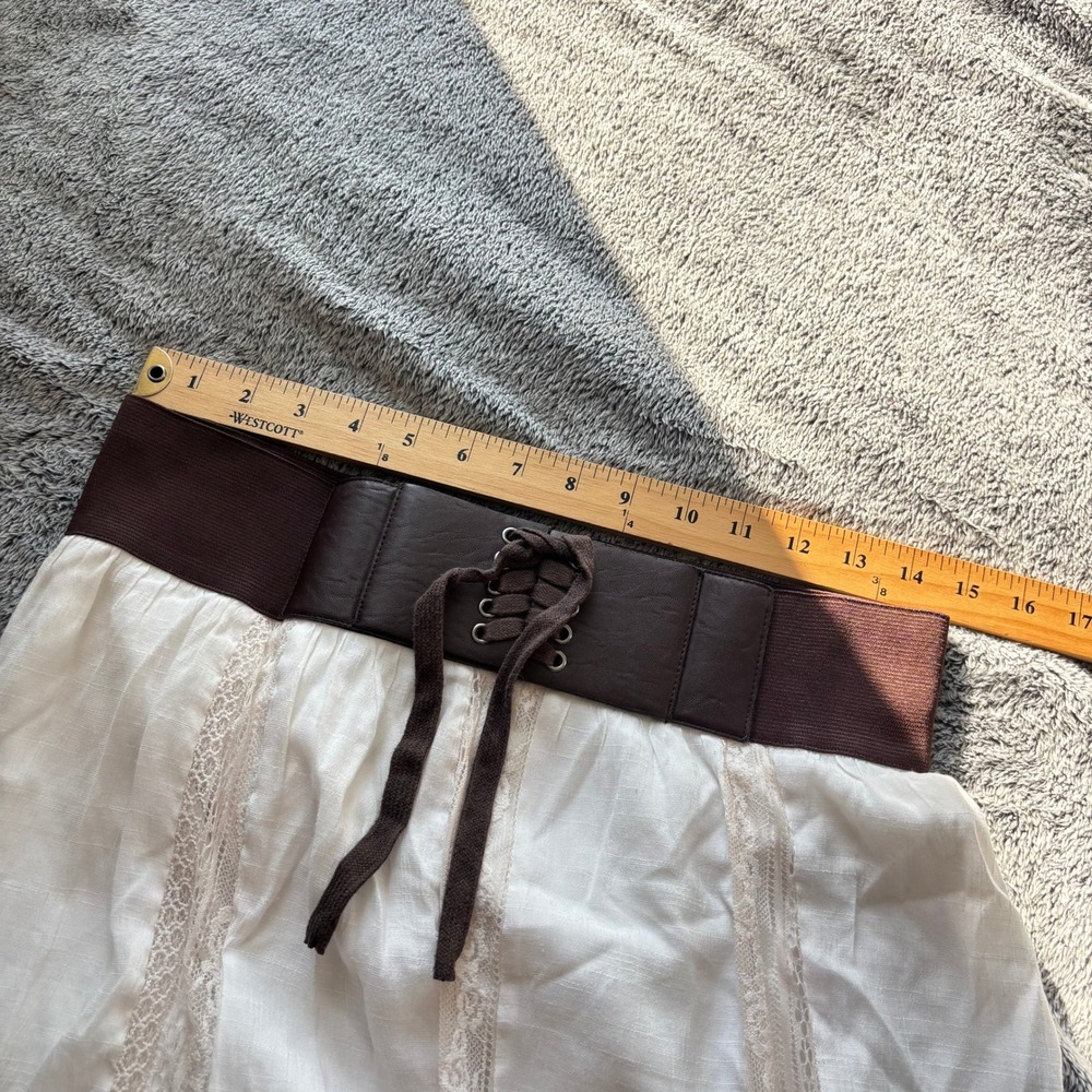 Renaissance Maxi Skirt Juniors Large Lace Inset Corset Waist Peasant Fairy 20686 - Picture 10 of 11
